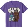 image:imageStar Wars Last Jedi R2D2 Porgs Chewie Cutie Cartoon TShirt TShirtPurple Heather