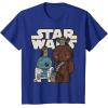 image:imageStar Wars Last Jedi R2D2 Porgs Chewie Cutie Cartoon TShirt TShirtRoyal Blue