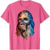 image:imageStar Wars Chewbacca Awesome Geometric Style Chewie Portrait TShirtPink Heather