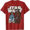 image:imageStar Wars Last Jedi R2D2 Porgs Chewie Cutie Cartoon TShirt TShirtCranberry Red
