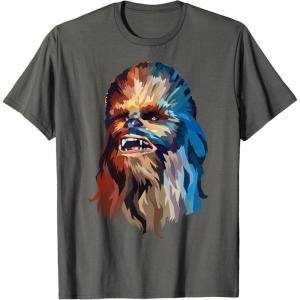 image:imageStar Wars Chewbacca Awesome Geometric Style Chewie Portrait TShirtAsphalt Grey