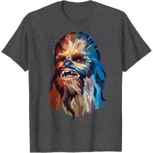 image:imageStar Wars Chewbacca Awesome Geometric Style Chewie Portrait TShirtDark Heather Grey