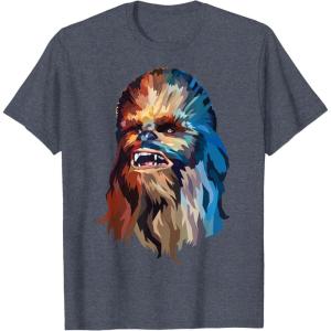 image:imageStar Wars Chewbacca Awesome Geometric Style Chewie Portrait TShirtHeather Blue