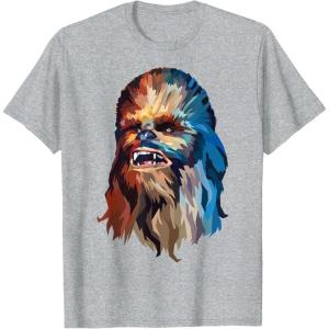 image:imageStar Wars Chewbacca Awesome Geometric Style Chewie Portrait TShirtHeather Grey