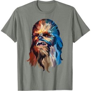 image:imageStar Wars Chewbacca Awesome Geometric Style Chewie Portrait TShirtOlive Heather