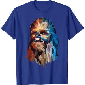 image:imageStar Wars Chewbacca Awesome Geometric Style Chewie Portrait TShirtRoyal Blue