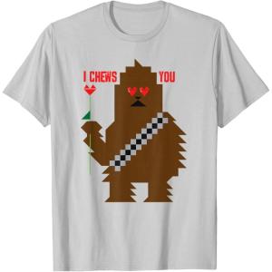image:imageStar Wars Chewbacca I Chews You Valentines Day TShirtSilver Grey