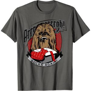 image:imageStar Wars Chewbacca Socks Again Holiday Portrait TShirtAsphalt Grey