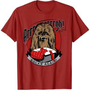 image:imageStar Wars Chewbacca Socks Again Holiday Portrait TShirtCranberry Red