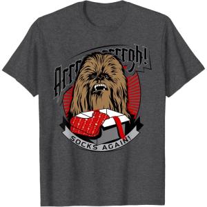 image:imageStar Wars Chewbacca Socks Again Holiday Portrait TShirtDark Heather Grey