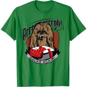 image:imageStar Wars Chewbacca Socks Again Holiday Portrait TShirtKelly Green
