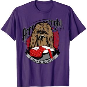 image:imageStar Wars Chewbacca Socks Again Holiday Portrait TShirtPurple