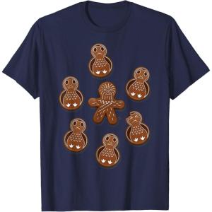 image:imageStar Wars Chewie Porg Gingerbread Cookies Christmas TShirt TShirtNavy Blue