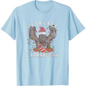 image:imageStar Wars Christmas Chewbacca Lights amp Presents Fa La La TShirtBaby Blue
