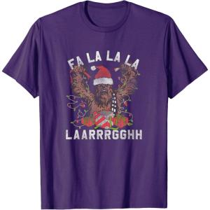 image:imageStar Wars Christmas Chewbacca Lights amp Presents Fa La La TShirtPurple