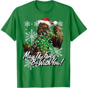 image:imageStar Wars Christmas Chewbacca Tangled Lights TShirt TShirtKelly Green