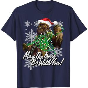 image:imageStar Wars Christmas Chewbacca Tangled Lights TShirt TShirtNavy Blue