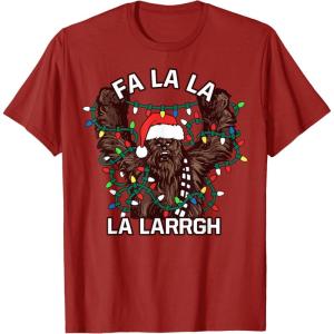 image:imageStar Wars Christmas Chewie Fa La La La Larrgh TShirtCranberry Red