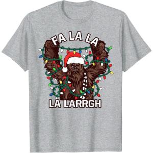 image:imageStar Wars Christmas Chewie Fa La La La Larrgh TShirtHeather Grey