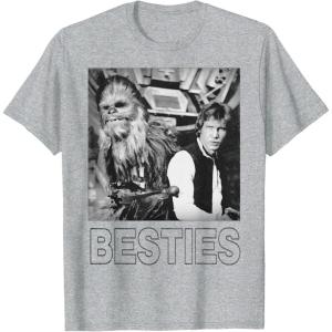 image:imageStar Wars Han Solo Chewbacca Besties Graphic TShirt TShirtHeather Grey