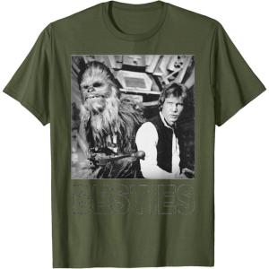 image:imageStar Wars Han Solo Chewbacca Besties Graphic TShirt TShirtOlive Green