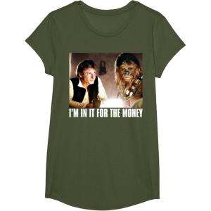 image:imageStar Wars Im in it for the Money Han Solo Chewbacca TShirt TShirtOlive Green
