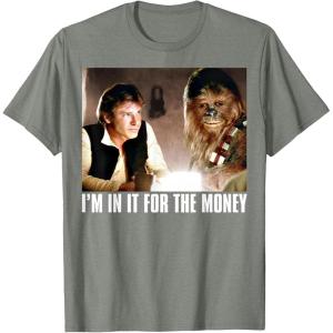 image:imageStar Wars Im in it for the Money Han Solo Chewbacca TShirt TShirtOlive Heather