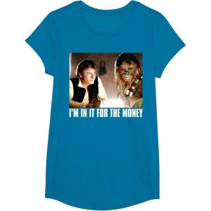 image:imageStar Wars Im in it for the Money Han Solo Chewbacca TShirt TShirtSapphire Blue
