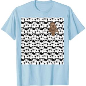 image:imageStar Wars Stormtrooper Chewbacca In Crowd Graphic TShirt TShirtBaby Blue
