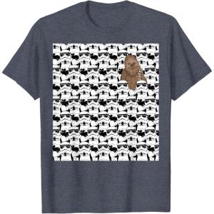 image:imageStar Wars Stormtrooper Chewbacca In Crowd Graphic TShirt TShirtHeather Blue