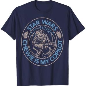 image:imageStar Wars The Rise Of Skywalker Chewie Is My Copilot Outline TShirtNavy Blue