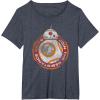 image:imageStar Wars BB8 Episode 7 Join the Resistance Graphic TShirt TShirtHeather Blue
