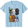 image:imageStar Wars Boba Trooper Vader Chewie Chibi Graphic TShirt TShirtBaby Blue