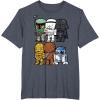 image:imageStar Wars Boba Trooper Vader Chewie Chibi Graphic TShirt TShirtHeather Blue