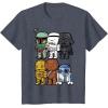 image:imageStar Wars Boba Trooper Vader Chewie Chibi Graphic TShirt TShirtHeather Blue