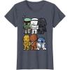 image:imageStar Wars Boba Trooper Vader Chewie Chibi Graphic TShirt TShirtHeather Blue