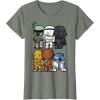 image:imageStar Wars Boba Trooper Vader Chewie Chibi Graphic TShirt TShirtOlive Heather