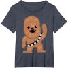 image:imageStar Wars Chewbacca Cutie Cartoon Chewie Graphic TShirt TShirtHeather Blue
