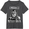 image:imageStar Wars Chewbacca Embrace Messy Hair TShirtDark Heather Grey