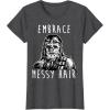 image:imageStar Wars Chewbacca Embrace Messy Hair TShirtDark Heather Grey