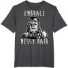 image:imageStar Wars Chewbacca Embrace Messy Hair TShirtDark Heather Grey