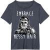 image:imageStar Wars Chewbacca Embrace Messy Hair TShirtHeather Blue
