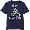 image:imageStar Wars Chewbacca Embrace Messy Hair TShirtNavy Blue