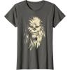 image:imageStar Wars Chewbacca Face Shadow Graphic TShirt TShirtAsphalt Grey