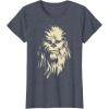 image:imageStar Wars Chewbacca Face Shadow Graphic TShirt TShirtHeather Blue