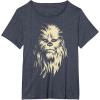 image:imageStar Wars Chewbacca Face Shadow Graphic TShirt TShirtHeather Blue