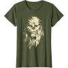 image:imageStar Wars Chewbacca Face Shadow Graphic TShirt TShirtOlive Green