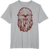 image:imageStar Wars Chewbacca Head 70s Retro Line Art Graphic TShirt TShirtHeather Grey