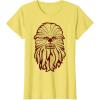 image:imageStar Wars Chewbacca Head 70s Retro Line Art Graphic TShirt TShirtLemon Yellow