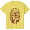 image:imageStar Wars Chewbacca Head 70s Retro Line Art Graphic TShirt TShirtLemon Yellow